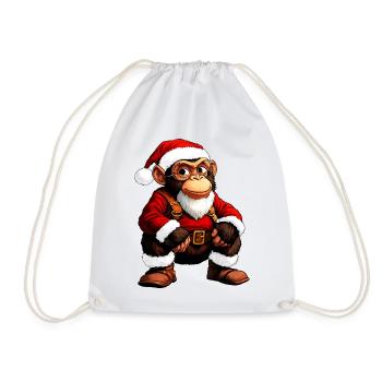 Affen Weihnachten - Turnbeutel - Weiß - Vorne