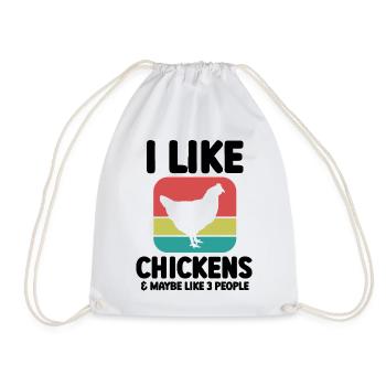 Huhn Spruch Sarkasmus Retro - Turnbeutel - Weiß - Vorne