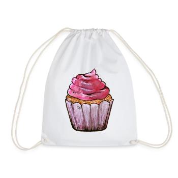 Pink Frost Cupcake Aquarell - Turnbeutel - Weiß - Vorne