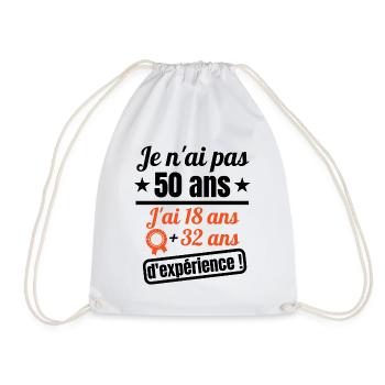 50 ans anniversaire millésime 1973 humour - Sac de sport léger - blanc - Devant