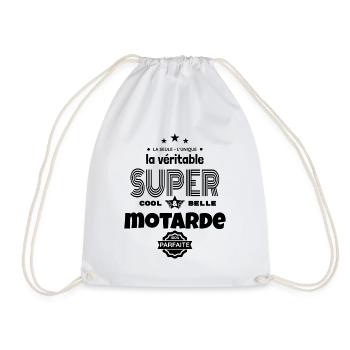 super motarde 100% parfaite humour - Sac de sport léger - blanc - Devant