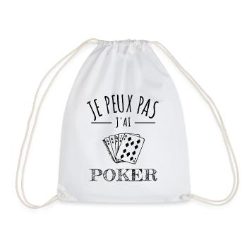 je peux pas j’ai poker humour jeu de cartes - Sac de sport léger - blanc - Devant