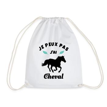 je peux pas j'ai cheval équitation - Sac de sport léger - blanc - Devant