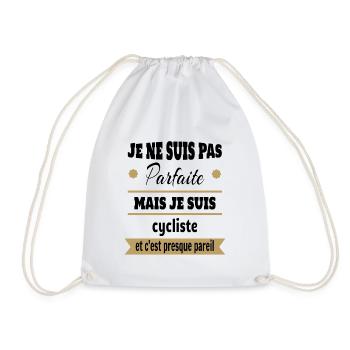 Pas parfaite mais cycliste vélo humour - Sac de sport léger - blanc - Devant