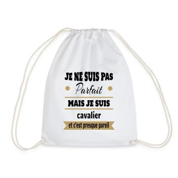 Cadeau pas parfait mais cavalier cheval - Sac de sport léger - blanc - Devant