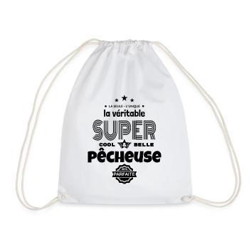 super pêcheuse 100% parfaite t-shirt humour - Sac de sport léger - blanc - Devant