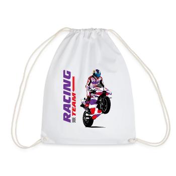 Motorcycle Racing - Superbike - Drawstring Bag - white - Front