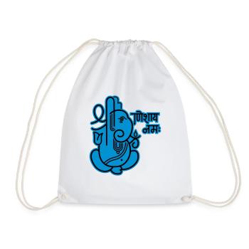Ganesha Elephant No.05_2c - Drawstring Bag - white - Front