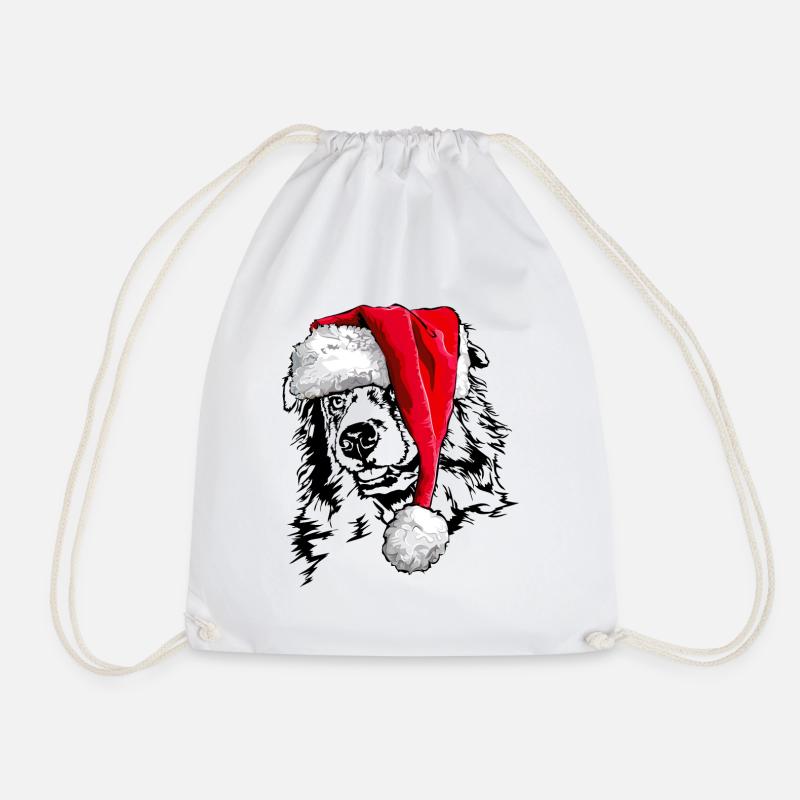 Santa AUSTRALIAN SHEPHERD Weihnachten Wilsigns - Turnbeutel - Weiß