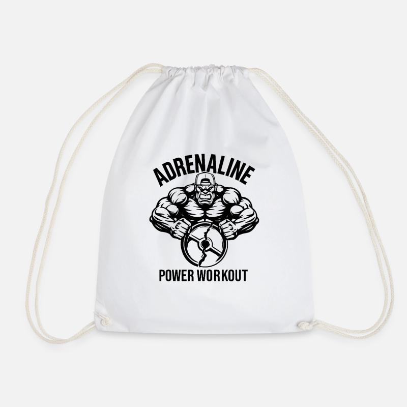 Adrenaline Power Workout Tee - Drawstring Bag - white