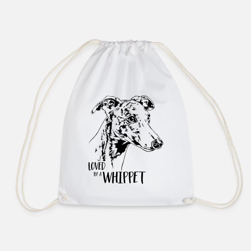 Loved by a WHIPPET Hundespruch Windhund Wilsigns - Turnbeutel - Weiß