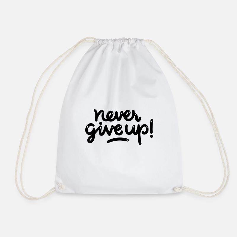 never give up - Turnbeutel - Weiß
