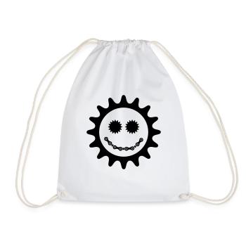 Bike Smiley - Turnbeutel - Weiß - Vorne