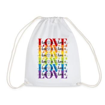 love is love - Drawstring Bag - white - Front