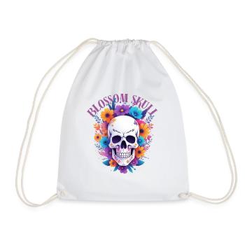 Crâne de fleur - Sac de sport léger - blanc - Devant