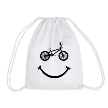 BMX Fahrrad Smile - Turnbeutel - Weiß - Vorne