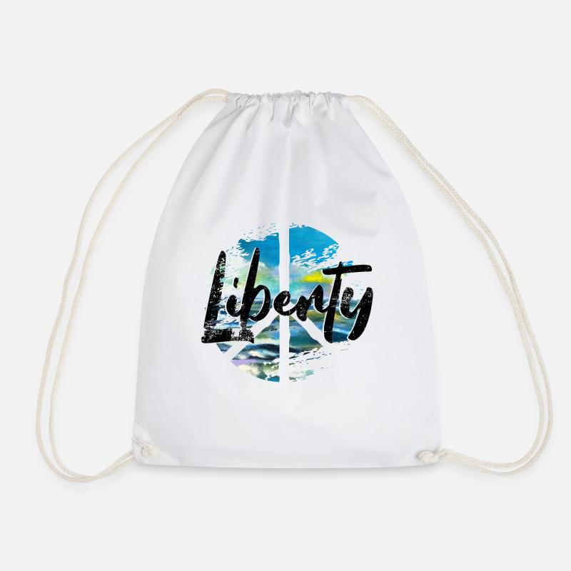 Peace woodstock Liberty - Drawstring Bag - white