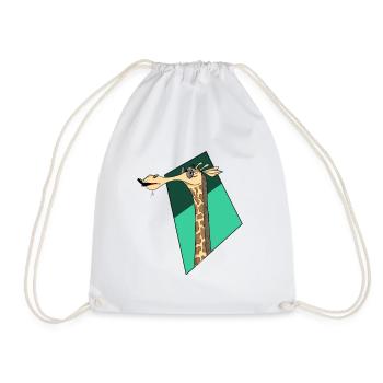 Girafe cool avec des lunettes de soleil - Sac de sport léger - blanc - Devant