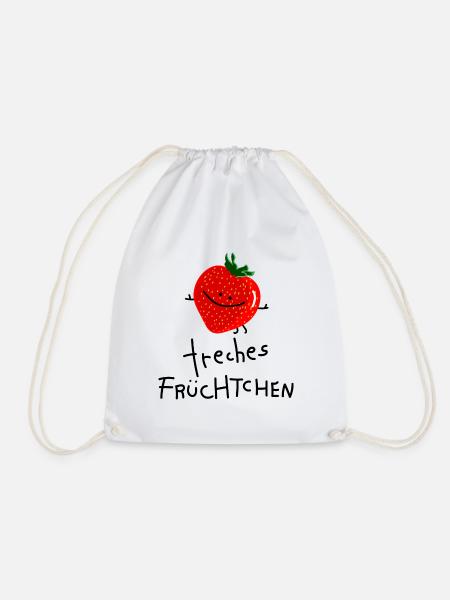 Freches Früchtchen- Erdbeere - Turnbeutel - Weiß