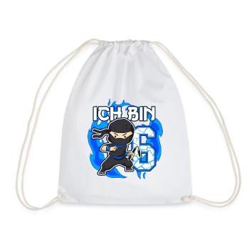 6. Geburtstag kleiner Ninja Junge 6 Jahre alt - Turnbeutel - Weiß - Vorne