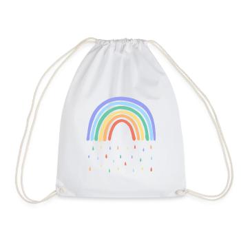 Regenbogen Regen - Turnbeutel - Weiß - Vorne