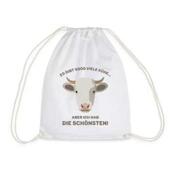 Spruch: Ich hab die schönsten Kühe! - Turnbeutel - Weiß - Vorne