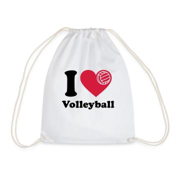 I love Volleyball Volley ball Volleyball - Drawstring Bag - white - Front