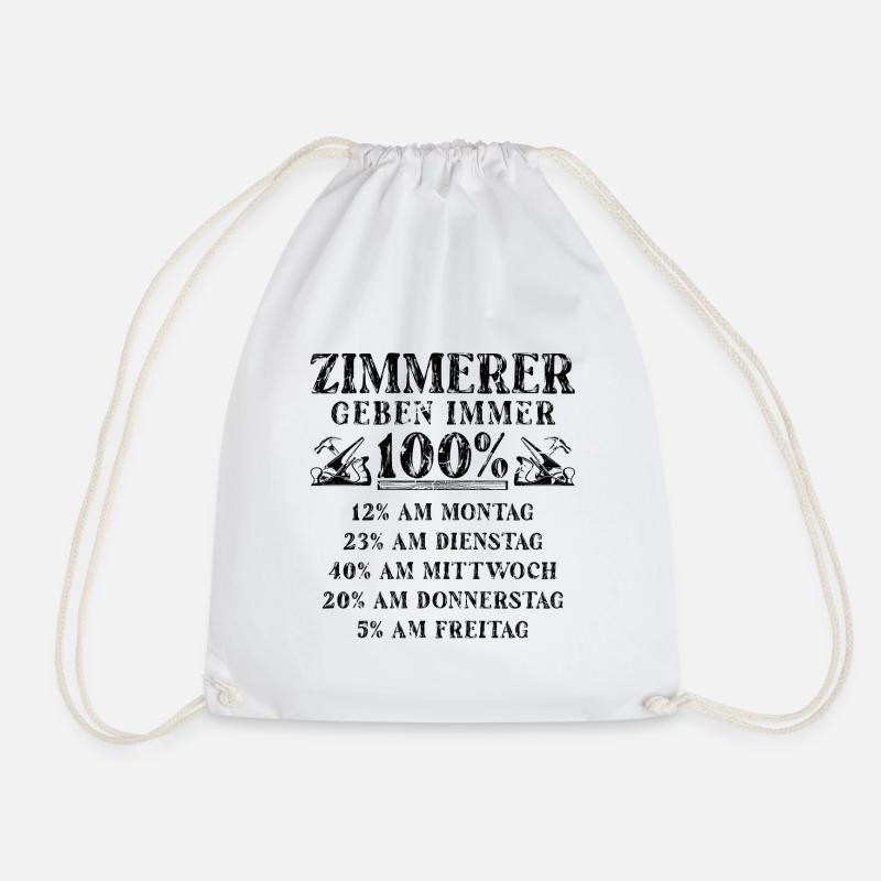 Zimmermann Geschenk Schreiner Werkzeug - Turnbeutel - Weiß