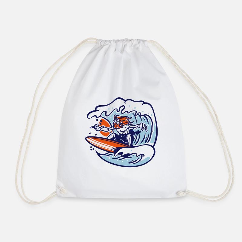 cool surfing - Drawstring Bag - white