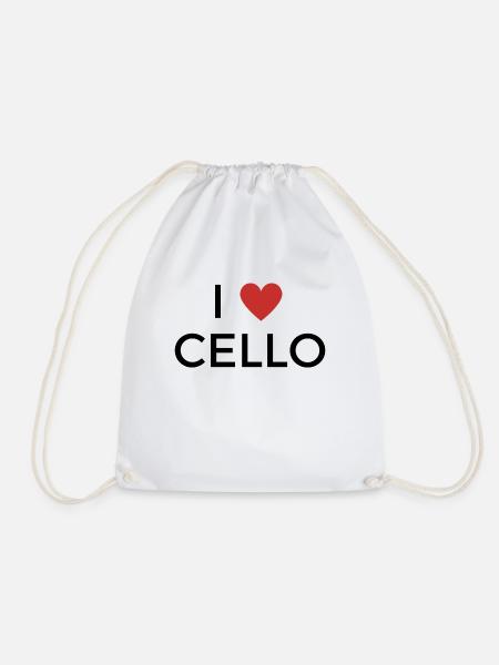 Ich liebe Cello - I love Cello - Turnbeutel - Weiß