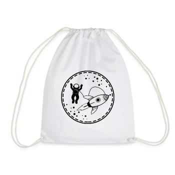 Astronaut - Rocket Space Cosmos - Drawstring Bag - white - Front