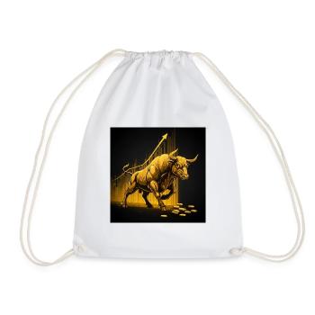 Golden Bull - Success, Wealth, Money, Stock Market - Drawstring Bag - white - Front