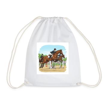 Aiming high: The fascination of show jumping - Drawstring Bag - white - Front