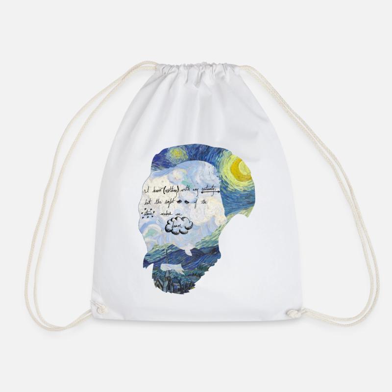 Van Gogh Dream Stars Graphic - Drawstring Bag - white
