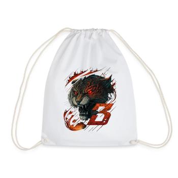 Tigre sauvage | Chat sauvage agressif | Conception animale - Sac de sport léger - blanc - Devant
