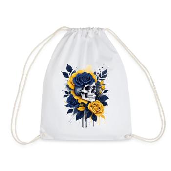 Flora Skull - Drawstring Bag - white - Front