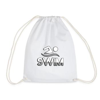 SWIM + Schwimmer - Schwimmen - Turnbeutel - Weiß - Vorne