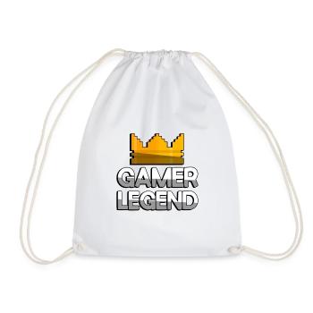 GAMER LEGEND + King Crown - Gaming - Drawstring Bag - white - Front