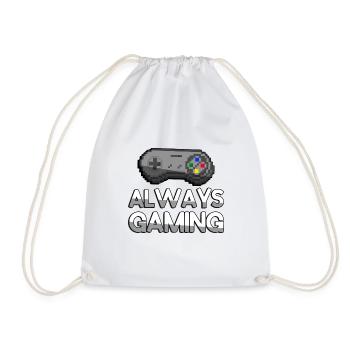 ALWAYS GAMING + SNES Controller - Gaming - Drawstring Bag - white - Front