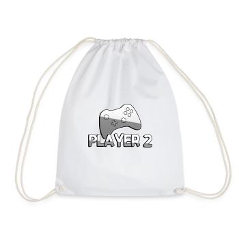 PLAYER 2 + Controller - Gaming - Drawstring Bag - white - Front