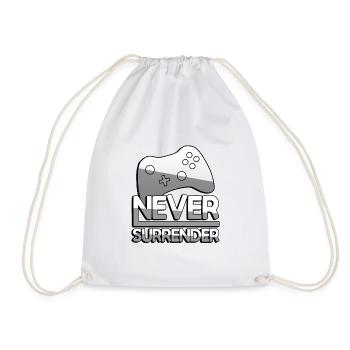 NEVER SURRENDER (White) + Controller - Gaming - Drawstring Bag - white - Front