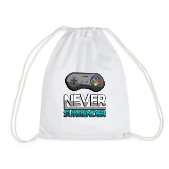 NEVER SURRENDER (Turquoise)+ Contrôleur SNES - Jeux - Sac de sport léger - blanc - Devant