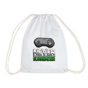 NEVER SURRENDER (Vert) + Contrôleur SNES - Jeux - Sac de sport léger - blanc - Devant