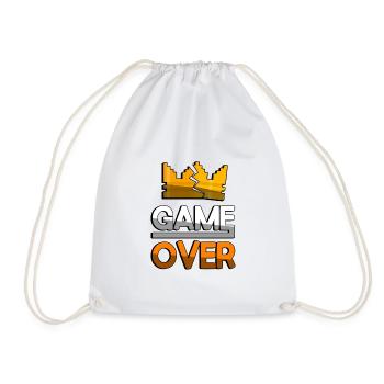 GAME OVER (Orange) + King Crown - Gaming - Turnbeutel - Weiß - Vorne