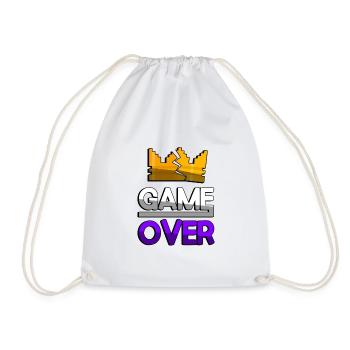 GAME OVER (Lila) + King Crown - Gaming - Turnbeutel - Weiß - Vorne
