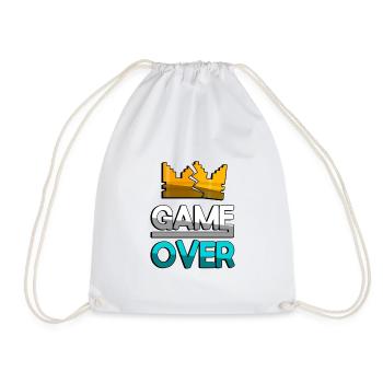 GAME OVER (Türkis) + King Crown - Gaming - Turnbeutel - Weiß - Vorne