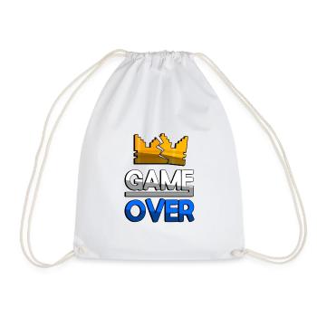 GAME OVER (Blau) + King Crown - Gaming - Turnbeutel - Weiß - Vorne