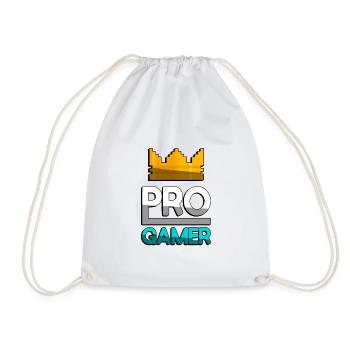 PRO GAMER (Turquoise) + King Crown - Gaming - Drawstring Bag - white - Front