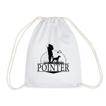 POINTER Hunting Dogs Hunter Hunting Wilsigns - Drawstring Bag - white - Front