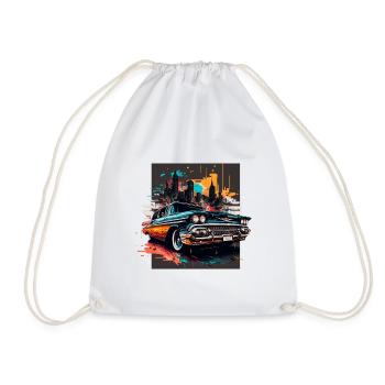 Cuban Car Artistic Design - Drawstring Bag - white - Front